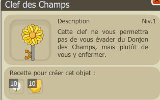 Recette clef donjon des Champs